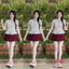 Set váy thời trang nữ phong cách mùa hè thoáng mát chất áo xô hoa tay ngắn cổ V phối chân váy mango in bi nhí dáng mini