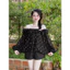 Set bộ thời trang nữ diện đi chơi chất áo mango xịn in chấm bi nhí trễ vai tay dài phối quần short tuyết mưa ống rộng Mo