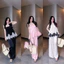 Set áo lụa chấm bi cúp ngực 2 dây và chân quần dáng dài quyến rũ Mon fashion