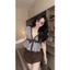 Set váy tiểu thư caro nhí phối nơ ngực chân váy body dáng ngắn Mon fashion