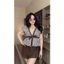 Set váy tiểu thư caro nhí phối nơ ngực chân váy body dáng ngắn Mon fashion