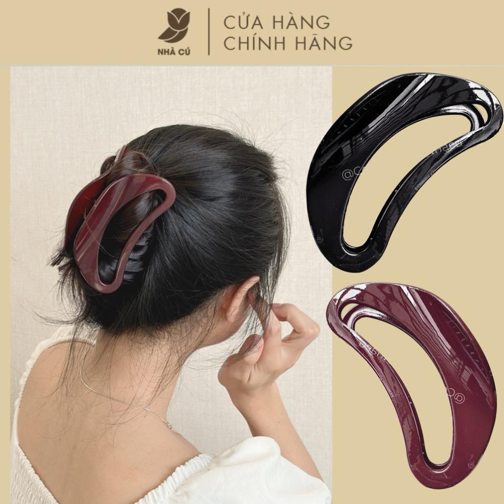 Kẹp Tóc Bán Nguyệt Size Lớn NHÀ CÚ Kẹp Bấm Càng Cua Phong Cách Hàn Quốc 5982