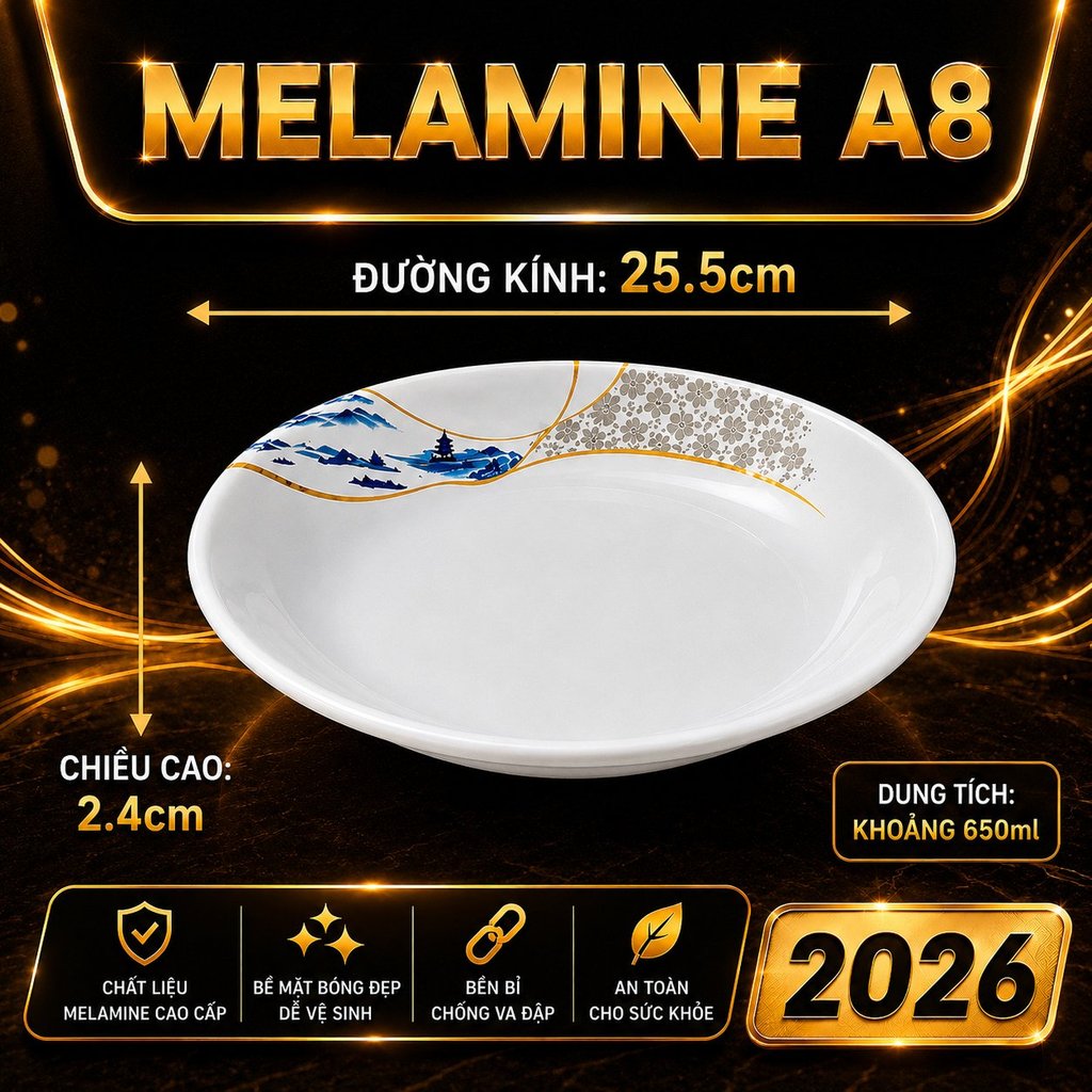 ĐĨA  109-9 MELAMINE A8 CAO CẤP – PHONG CÁCH PHƯƠNG ĐÔNG SANG TRỌNG