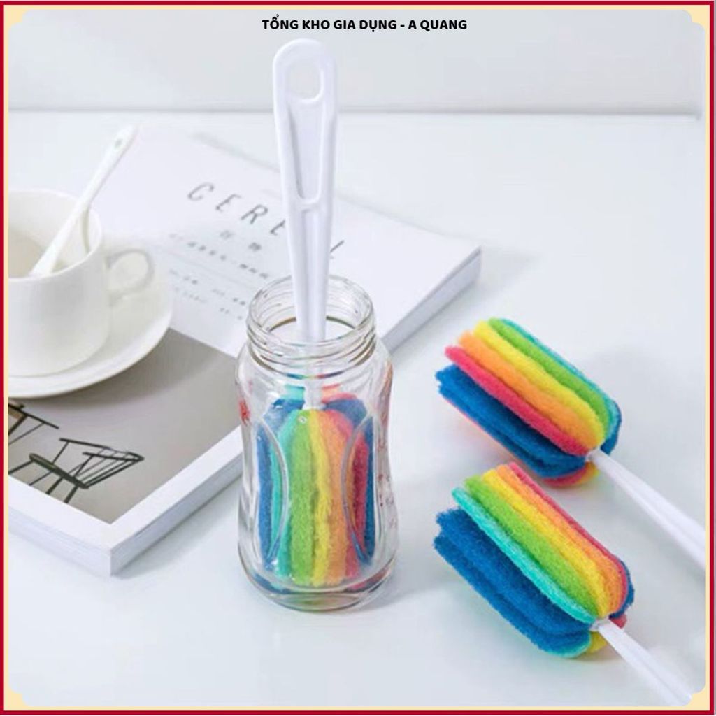 (COMBO 5) CÂY CỌ RỬA LY BÌNH GIỮ NHIỆT 7 MÀU, CHUYÊN DỤNG BÌNH SỮA VÀ BÌNH NƯỚC, Mềm Mại An Toàn, Dễ Vệ Sinh