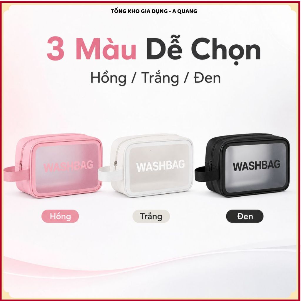 (COMBO 2) TÚI MỸ PHẨM DU LỊCH CHỐNG NƯỚC CAO CẤP, THIẾT KẾ TRONG SUỐT DỄ QUAN SÁT, Phù Hợp Đựng Skincare Và Makeup