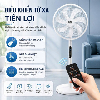 Quạt Điện Cây Đứng MAILI, Quạt Điện Tử Thông Minh 8 Tốc Độ Gió, Làm Mát Cực Nhanh, Hoạt Động Bền Bỉ, Không Gây Tiếng Ồn