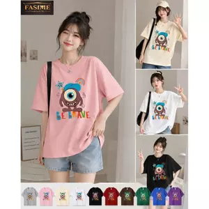 Áo Thun Oversize FASIME BE BRAVE In Hình Quái Vật Dễ Thương Form Rộng Unisex Cotton Mềm Mát