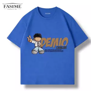 Áo Thun Unisex Form Rộng In Hình Street Style Cotton Mềm Nam Nữ FASIME