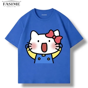 Áo Thun BOXY Nam Nữ Form Rộng In Hình Hellokitty Xin Chào Cotton Dày, Mềm, Co Giãn 2C, định lượng 250g FASIME STORE