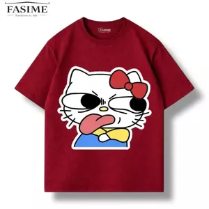 Áo Thun BOXY Nam Nữ In Hình kitty cute. Áo Coton Dày, Mềm, Co Giãn 2C, định lượng 250g FASIMESTORE
