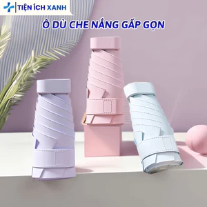 Ô che nắng mini gấp gọn, Ô dù chống tia UV vải chống thấm cao cấp khung thép chịu lực gió