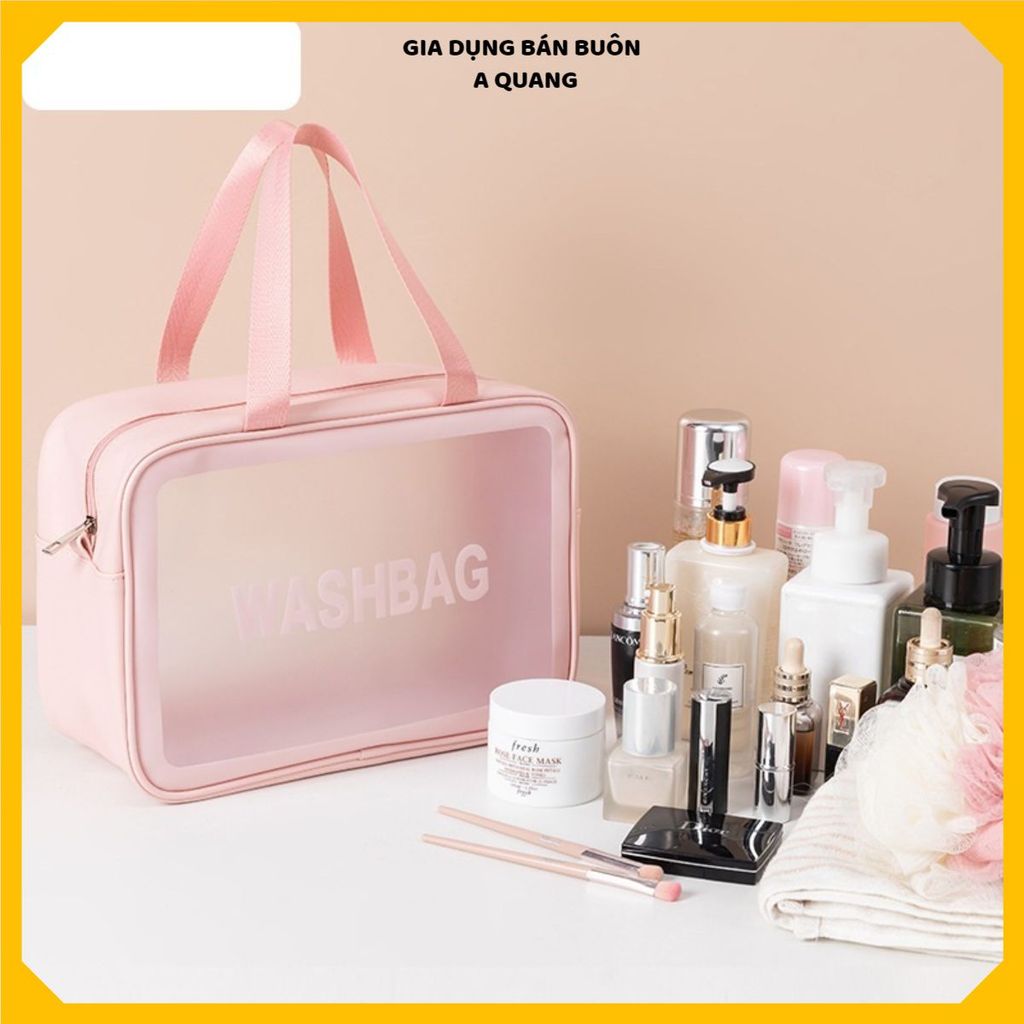 (COMBO 2) TÚI ĐỰNG MỸ PHẨM DU LỊCH LUXURY WASHBAG SIZE S - Trong Suốt Chống Thấm Nước, Túi Makeup Cá Nhân Tiện Lợi