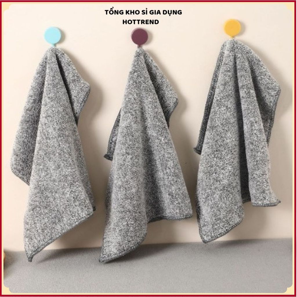 (COMBO 20) KHĂN LAU ĐA NĂNG MÀU XÁM GHI 23X23CM - Mềm Mịn Thấm Hút Tốt, Khăn Lau Nhà Bếp Cao Cấp