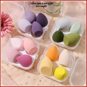 HỘP 4 MÚT TÁN KEM NỀN - Bộ Mút Trang Điểm Chuyên Nghiệp Tiện Dụng, Bông Mút Makeup Cao Cấp