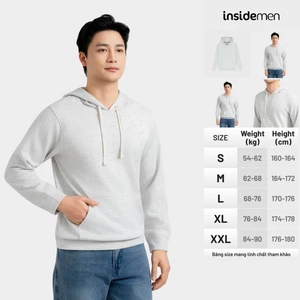 Áo Hoodie Unisex Melange Insidemen Relax Form Rộng Thu Đông Streetwear IHD001EDP01