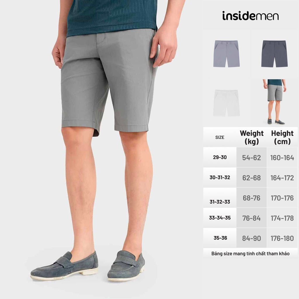 Quần Short Nam Phong Cách Casual Regular Fit Vải Jacquard Insidemen ISO101MAH0