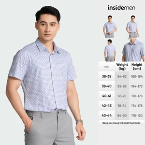 Áo sơ mi nam ngắn tay công sở INSIDEMEN modal sợi sồi thiên nhiên mềm mại, nhẹ nhàng ISS036AZ
