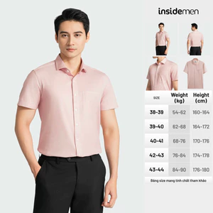 Áo sơ mi nam ngắn tay INSIDEMEN sợi sồi thiên nhiên mang đến cảm giác mềm mại, thoáng mát ISS038AZ