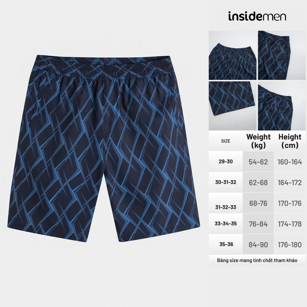 Quần Short Thể Thao Nam Insidemen Regular Fit vải polyeste cotton thấm hút tốt, thoáng khí ISO046AS1