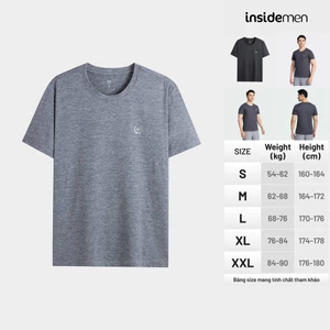 Áo thun nam ngắn tay T-shirt INSIDEMEN regular fit suông vừa, thoải mái ITS001AZ