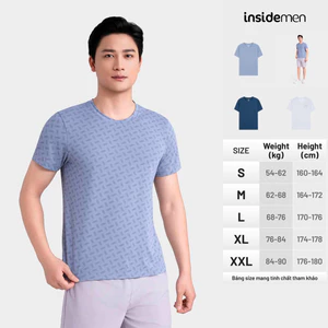 Áo Thun Tshirt Nam Thể Thao Insidemen Active Năng Động Co Giãn Tốt Nhanh Khô Thoát Mồ Hôi ITS011MAH0