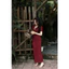 Đầm thun gân ôm body dáng dài basic màu đen đỏ siêu tôn dáng outfit đi cafe du lịch hot trend HCOM25124