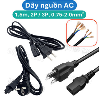 Dây nguồn AC 1.5m đồng nguyên chất  thông dụng cho máy tính, laptop, nồi cơm…