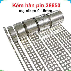 Kẽm hàn pin 26650 mạ niken 0.15mm dùng khung