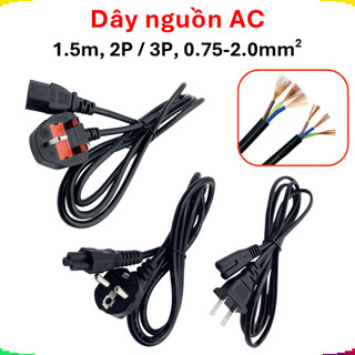Dây nguồn AC 1.5m đồng nguyên chất  thông dụng cho máy tính, laptop, nồi cơm…