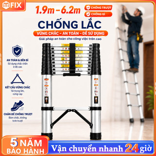 Thang Rút Đơn 3.2M 3.8M 4.1M 4.4M 5.0M 5.4M 5.9M REAIM Thang Rút Nhôm Inox tải 300kg an toàn cho gia đình