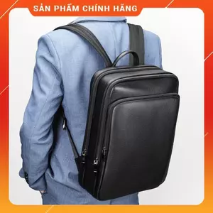 Ba lô nam da bò thật; Balo da công sở nam nữ BP411VB (Đen) - 100% da thật, BH 3 năm