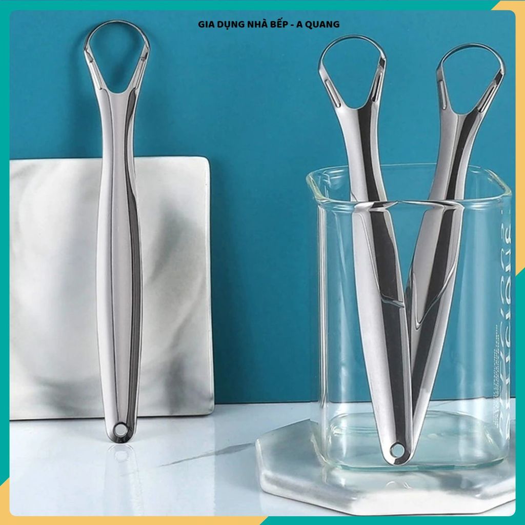 (COMBO 5) DỤNG CỤ CẠO LƯỠI CAO CẤP, INOX 304 AN TOÀN CHO MIỆNG, Vệ Sinh Hằng Ngày, Giữ Hơi Thở Thơm Mát