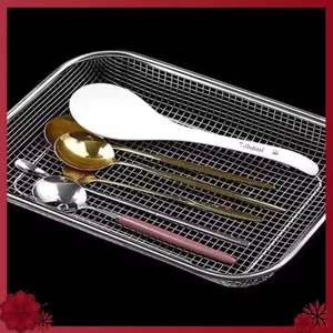 COMBO RỔ INOX 304 HÌNH CHỮ NHẬT ĐA NĂNG, RỔ LƯỚI CHỐNG GỈ SÉT TIỆN DỤNG, Dùng Đựng Thực Phẩm Và Chiên Rán An Toàn