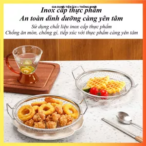 ĐĨA LỌC DẦU THÉP KHÔNG GỈ 304, PALLET LƯỚI TẢN NHIỆT NHÀ BẾP, ĐỒ DÙNG CHIÊN RÁN TIỆN LỢI CAO CẤP