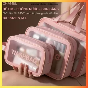 TÚI MỸ PHẨM DU LỊCH CHỐNG NƯỚC CAO CẤP, THIẾT KẾ TRONG SUỐT DỄ QUAN SÁT, Phù Hợp Đựng Skincare Và Makeup