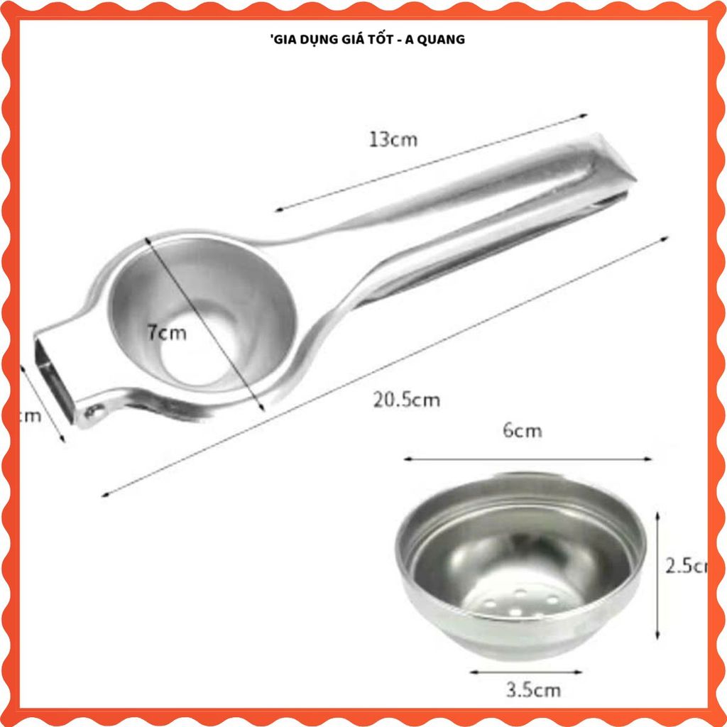 DỤNG CỤ ÉP CHANH INOX CAO CẤP, THIẾT KẾ TIỆN LỢI NHỎ GỌN, Giúp Vắt Nhanh, Không Bị Dính Hạt Chanh