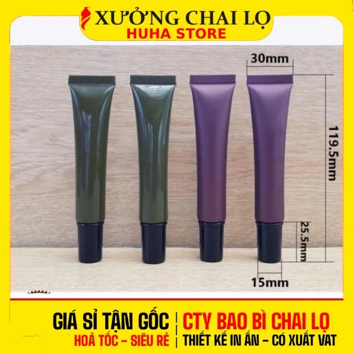 [COMBO 3 CÁI] Tuýp Chiết Mỹ Phẩm ✵ Tuýp (Tube) Nhựa Chiết Mỹ Phẩm 20ml Nâu, Rêu Chiết Mỹ Phẩm, Đựng Gel .