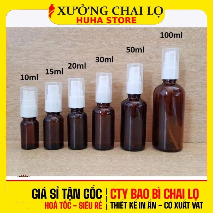 [COMBO 5 CÁI] Chai Chiết Mĩ Phẩm ✵ Chai Thủy Tinh Xịt Giọt [5ml-100ml] Chiết Serum, Mĩ Phẩm, Serum