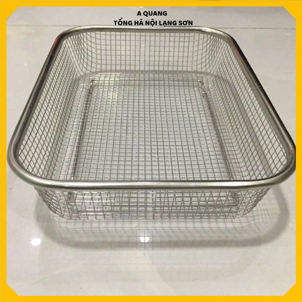 (COMBO 3) RỔ INOX LƯỚI THƯA SIZE VỪA - Đựng Rau Củ Thực Phẩm Bền Đẹp Chống Gỉ