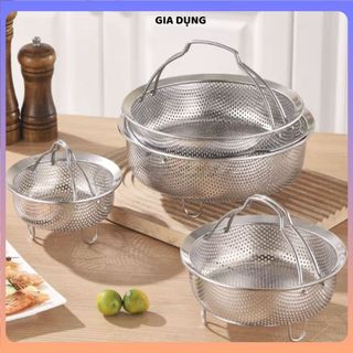 (COMBO 3) XỬNG HẤP INOX CÓ CHÂN ĐẾ - Chất Liệu Inox 304 Bền Đẹp, An Toàn