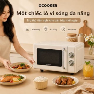 Lò nướng lò vi sóng cổ điển Xiaomi Qcooker CR-WB01B phong cách vintage hàng chính hãng dung tích 20L