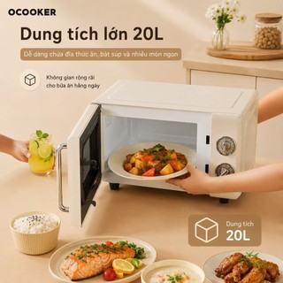 Lò nướng lò vi sóng cổ điển Xiaomi Qcooker CR-WB01B phong cách vintage hàng chính hãng dung tích 20L
