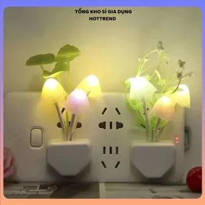 ĐÈN NGỦ HÌNH NẤM CẢM BIẾN ÁNH SÁNG - 3 Chế Độ Đổi Màu Thông Minh