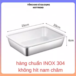 KHAY INOX BẢO QUẢN ĐỒ ĂN - Kích Thước 22-24CM, Tiện Lợi Cho Nhà Bếp