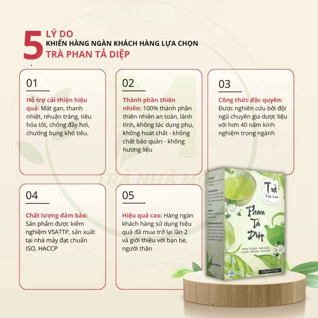 ✅ Trà Phan Tả Diệp Mộc Tâm Hộp 25 Gói [Chính Hãng Cao Cấp] ✅ Hỗ trợ hệ tiêu hóa tốt nhuận tràng thanh lọc cơ thể