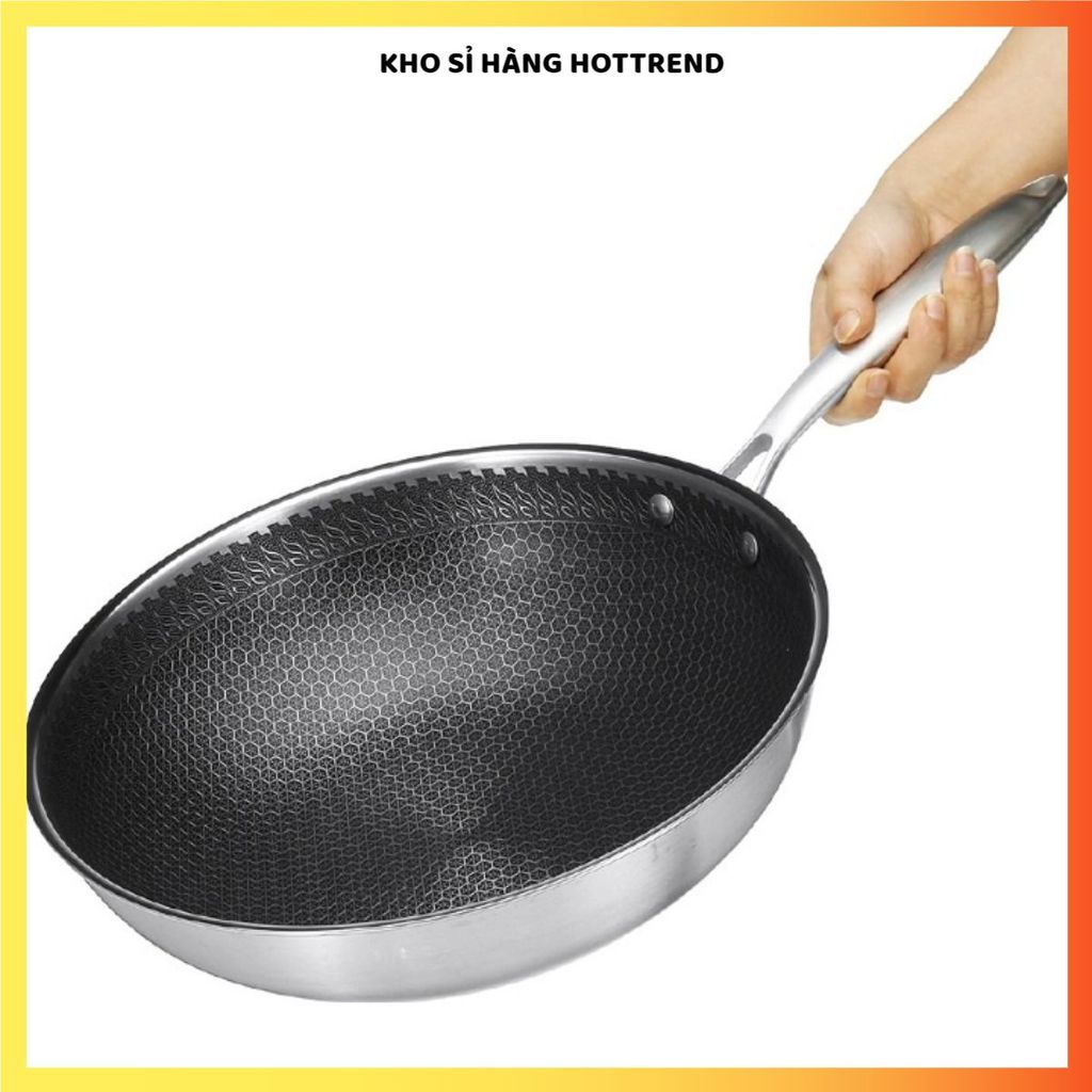 CHẢO LƯỚI TỔ ONG CHỐNG DÍNH 32CM - Sâu Lòng, Dùng Cho Mọi Gian Bếp