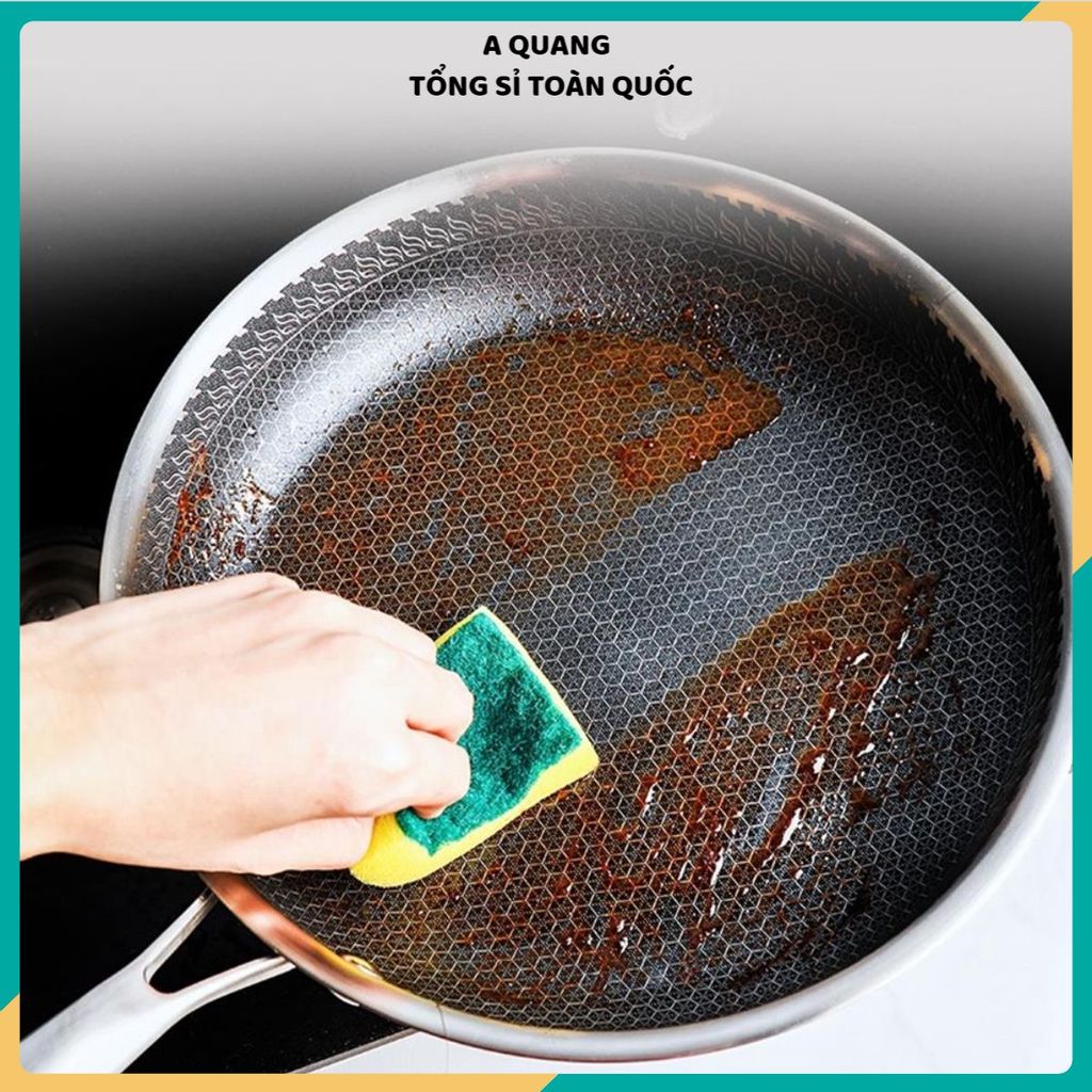 CHẢO INOX 304 CHỐNG DÍNH 28CM - Sâu Lòng, Chiên Xào Tiện Lợi