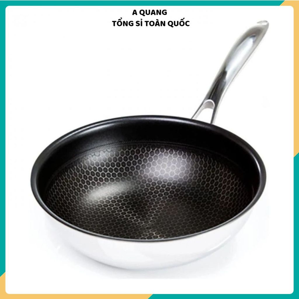 CHẢO SIÊU CHỐNG DÍNH SÂU LÒNG LƯỚI TỔ ONG 32CM - Chiên Xào Ít Dầu, Bền Đẹp