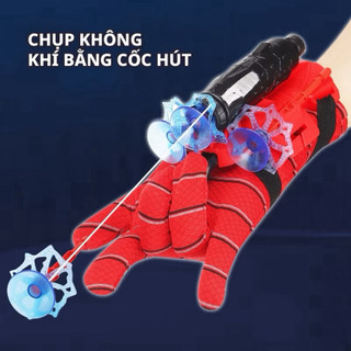 Găng Tay Người Nhện SpiderMan Bắn Tơ Có Giác Hút Dính Đồ Vật, Cự Ly 5m, Đồ Chơi Siêu Ngầu -Kingan22