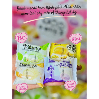 Bánh Mochi Kem Lạnh Mix 4 Vị Bơ, Sầu Riêng, Đậu Nành, Khoai Môn Dẻo Ngon Ăn Vặt Hunter -Kingan22